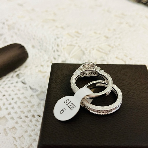 Sterling Silver CZ Stacking Engagement and Wedding Band Rings Size 6 NWT - Picture 6 of 8